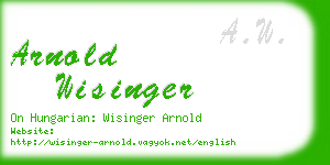 arnold wisinger business card
